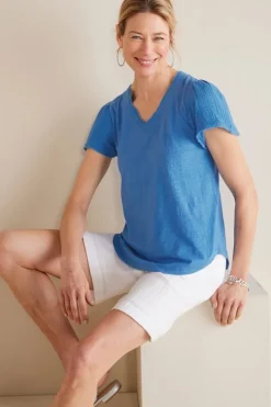 Sale Soft Surroundings Philippa Gauze Sleeve Tee