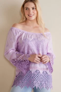 Clearance Soft Surroundings Pilar Off The Shoulder Top OrchidBloom