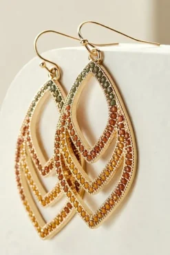 Outlet Soft Surroundings Pluma Drop Earrings Green/BrownMulti