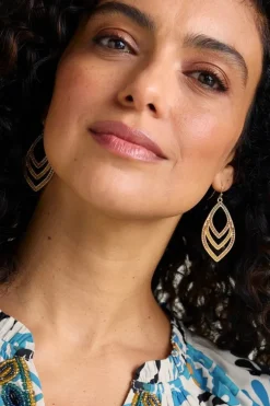 Outlet Soft Surroundings Pluma Drop Earrings Green/BrownMulti