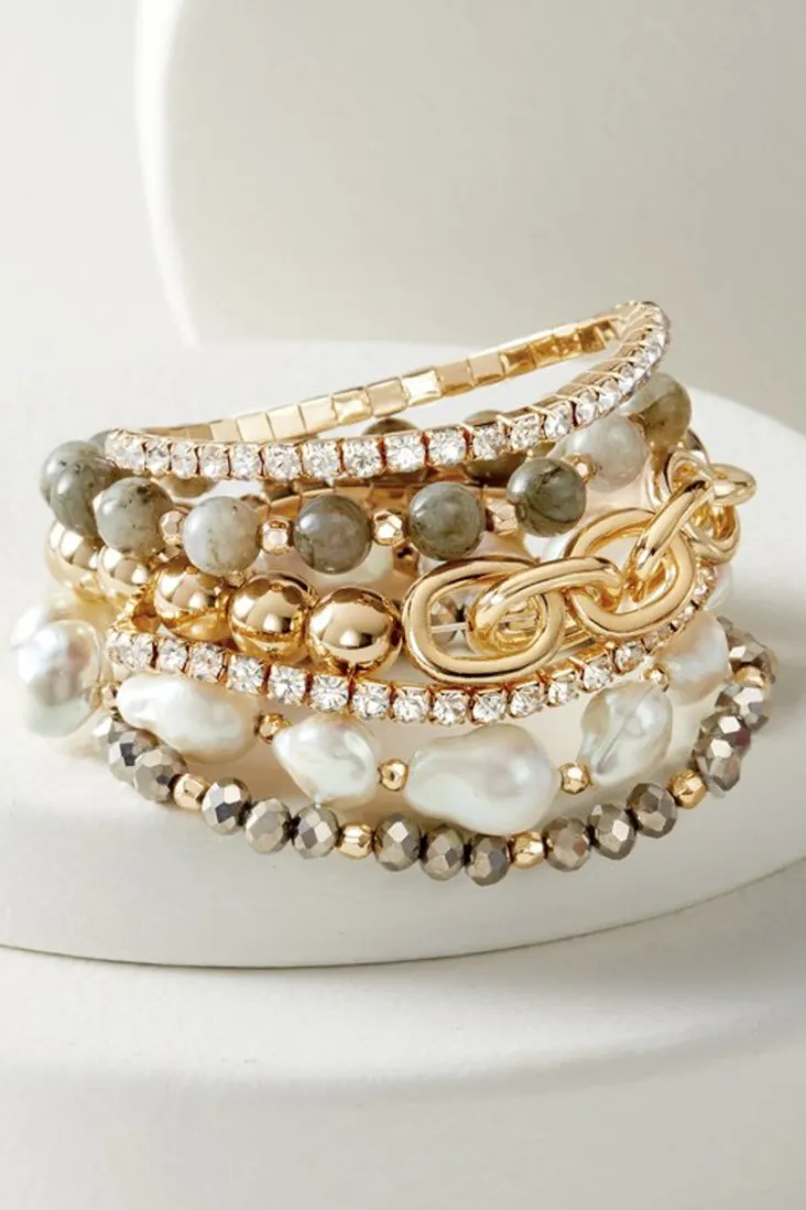 New Soft Surroundings Polly Bracelet Set SmokyMulti