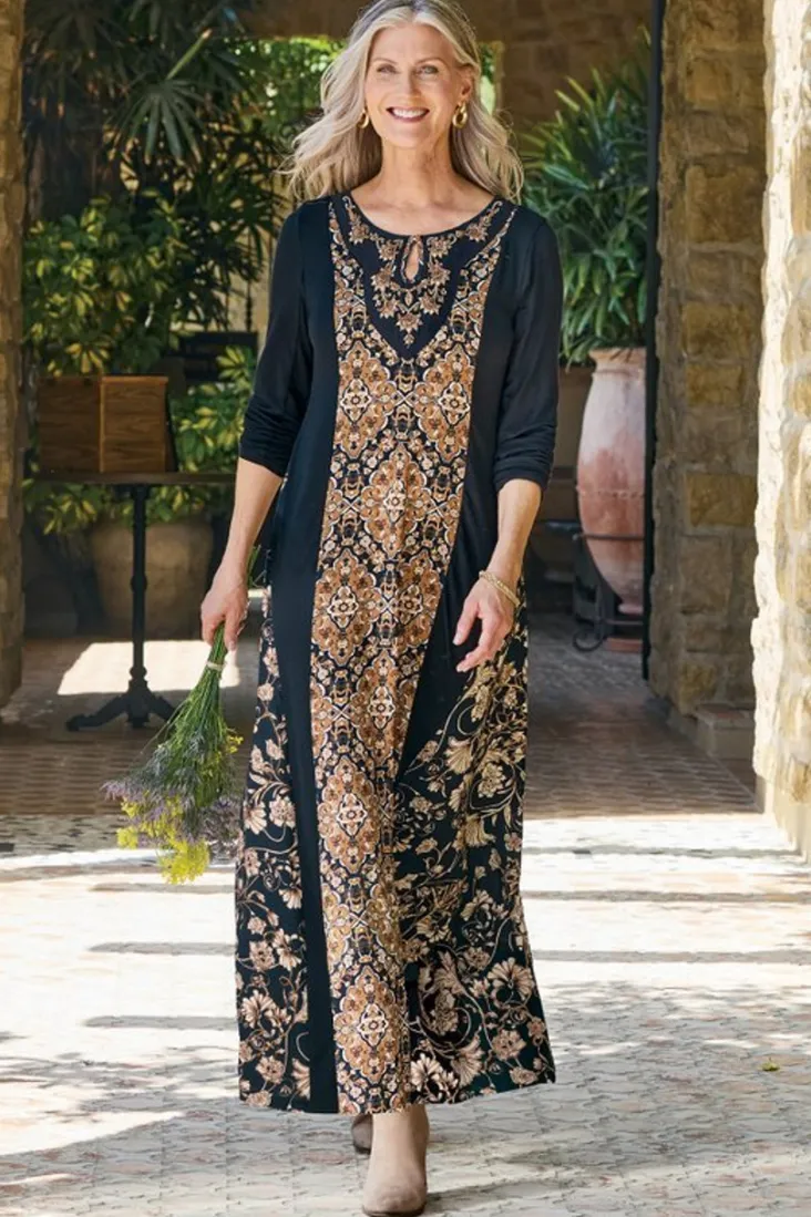 Clearance Soft Surroundings Priska Maxi Dress AutumnTile