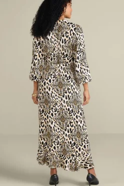 Outlet Soft Surroundings Priyani Midi Dress LeopardMedallion