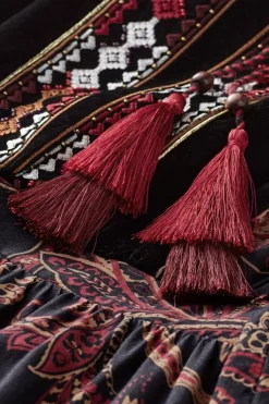 Outlet Soft Surroundings Quinn Maxi Dress FlowingPaisleyBlack+Red