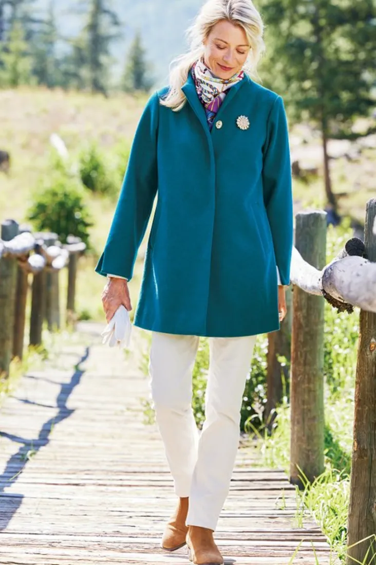 Clearance Soft Surroundings Rachel Swing Coat SailorBlue