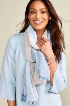 Online Soft Surroundings Raia Stripe Scarf VintageBlueMulti
