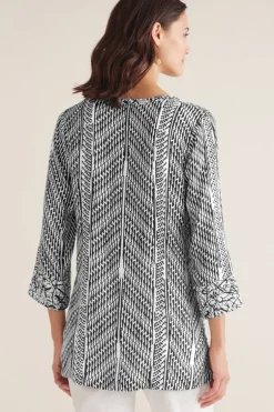 Discount Soft Surroundings Ravello Top Black/WhiteAbstract
