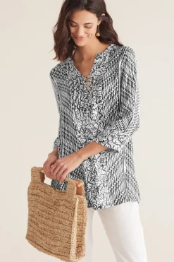 Discount Soft Surroundings Ravello Top Black/WhiteAbstract