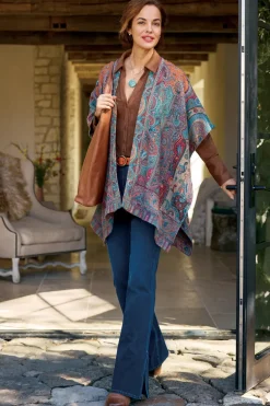 Clearance Soft Surroundings Rhea Woven Kimono Wrap Multi
