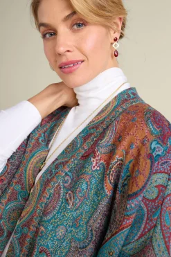 Clearance Soft Surroundings Rhea Woven Kimono Wrap Multi