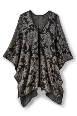 Clearance Soft Surroundings Rian Jacquard Ruana NeutralFloral