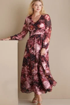 Hot Soft Surroundings Rina Silk Dress MultiFloral