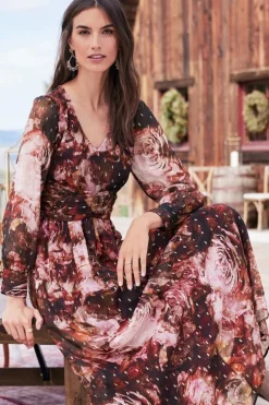Hot Soft Surroundings Rina Silk Dress MultiFloral