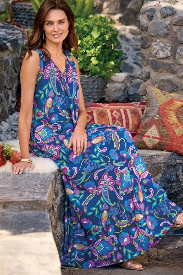 Clearance Soft Surroundings Rosalia Maxi Dress SanFranPaisley