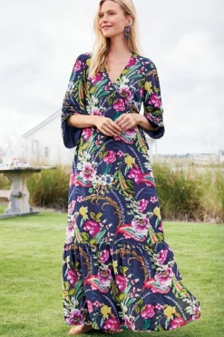 Outlet Soft Surroundings Samantha Maxi Dress NavyPaisley