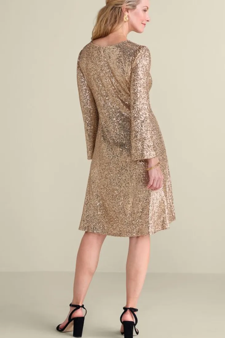 Best Soft Surroundings Sancerre Sequin Dress GoldSequin