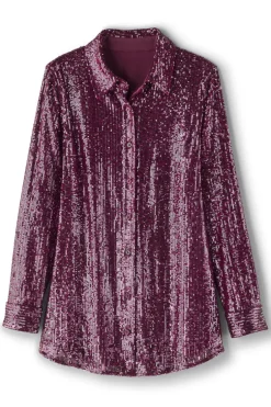 New Soft Surroundings Sancerre Sequin Shirt