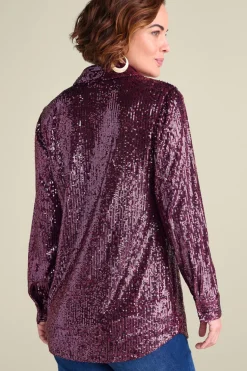 New Soft Surroundings Sancerre Sequin Shirt