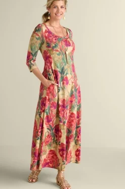 Hot Soft Surroundings Santiago 3/4 Sleeve Dress