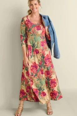 Hot Soft Surroundings Santiago 3/4 Sleeve Dress