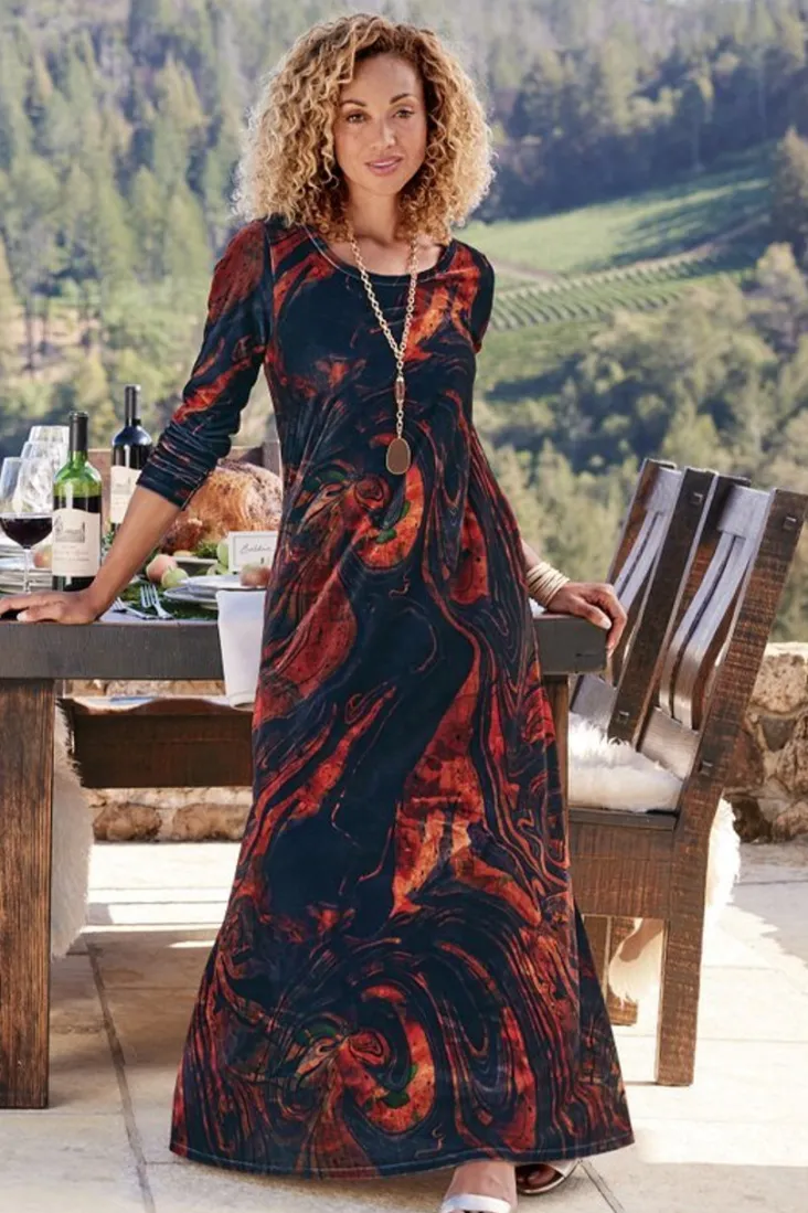 Outlet Soft Surroundings Santiago Stretch Velvet Dress