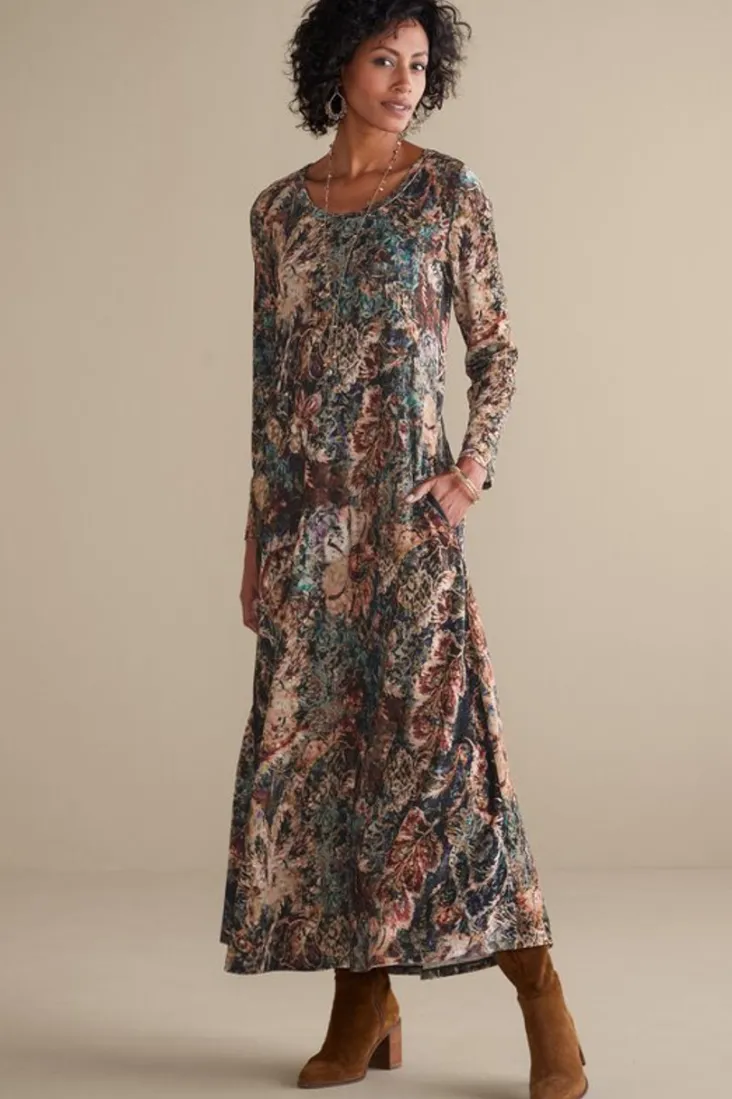Outlet Soft Surroundings Santiago Stretch Velvet Dress
