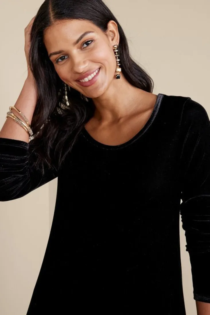 Outlet Soft Surroundings Santiago Stretch Velvet Dress