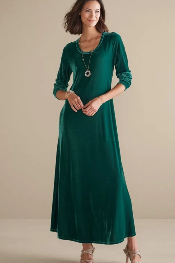 Outlet Soft Surroundings Santiago Stretch Velvet Dress