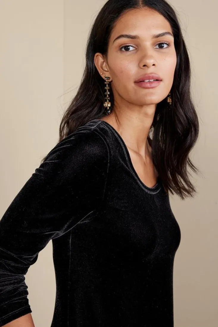 Outlet Soft Surroundings Santiago Stretch Velvet Dress