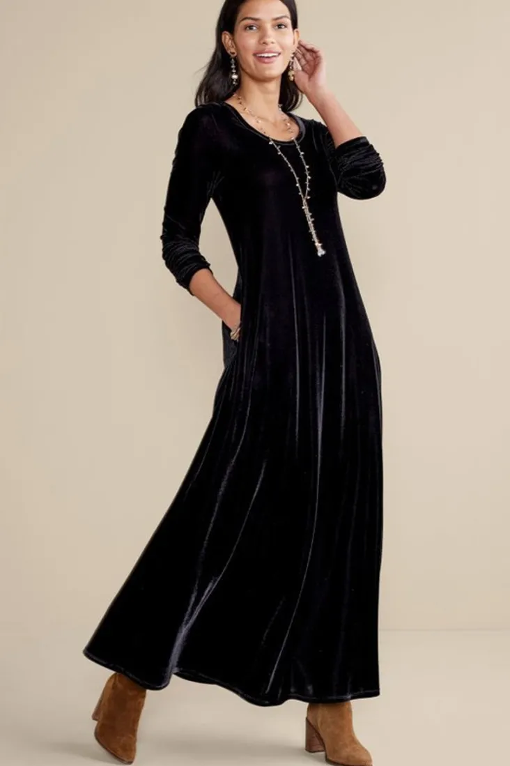 Outlet Soft Surroundings Santiago Stretch Velvet Dress