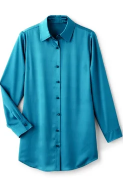 Soft Surroundings Satin Boyfriend Shirt