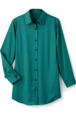 Soft Surroundings Satin Boyfriend Shirt