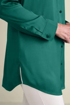 Soft Surroundings Satin Boyfriend Shirt
