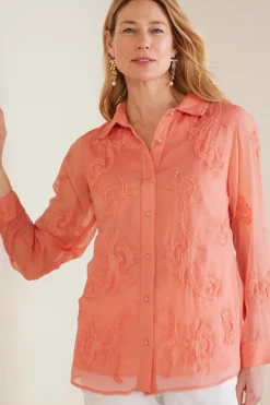 Clearance Soft Surroundings Savannah Embellished Tunic BurntCoral