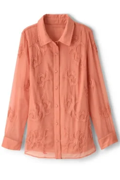 Clearance Soft Surroundings Savannah Embellished Tunic BurntCoral