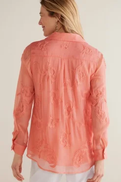 Clearance Soft Surroundings Savannah Embellished Tunic BurntCoral