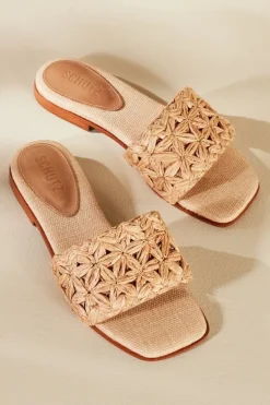 Outlet Soft Surroundings Schutz Ayla Raffia Slides Perola