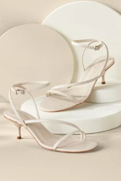 Sale Soft Surroundings Schutz Helene Kitten Heel Sandal Pearl