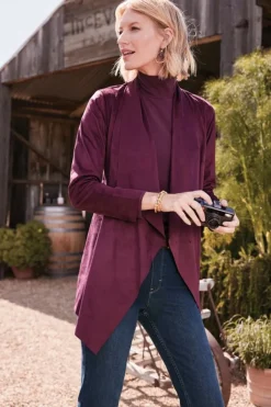 New Soft Surroundings Shape Drape Faux Suede Jacket