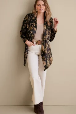 New Soft Surroundings Shape Drape Faux Suede Jacket