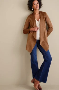 New Soft Surroundings Shape Drape Faux Suede Jacket