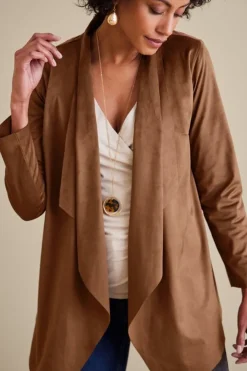 New Soft Surroundings Shape Drape Faux Suede Jacket