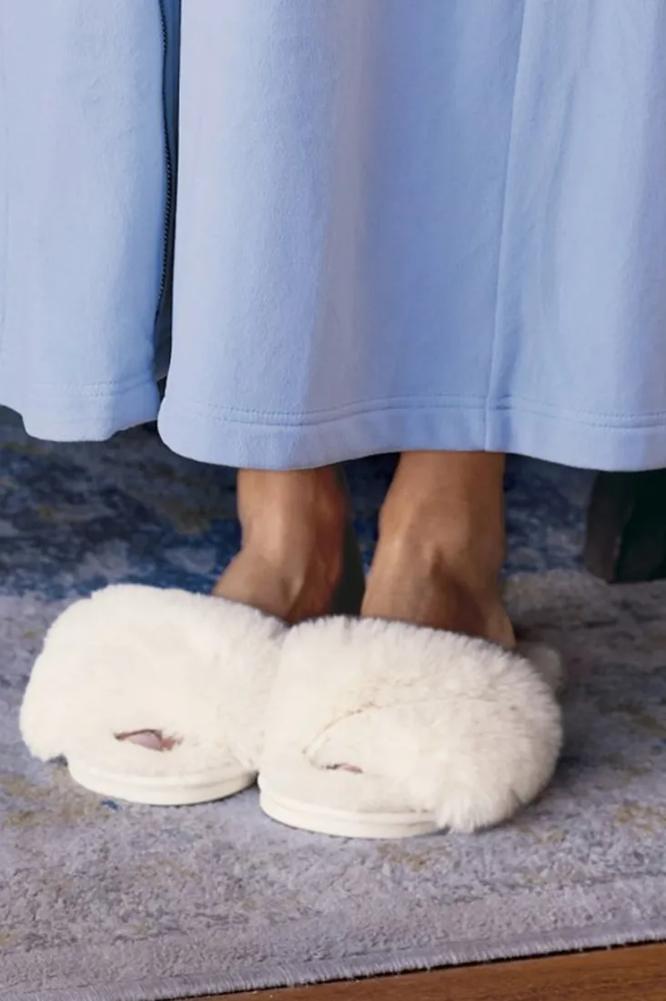 Outlet Soft Surroundings Shiraleah Stowe Slippers Ivory