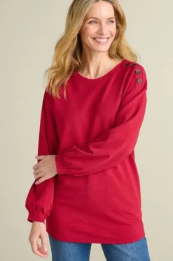 Clearance Soft Surroundings Siesta Soft Button Shoulder Tunic LipstickHeather