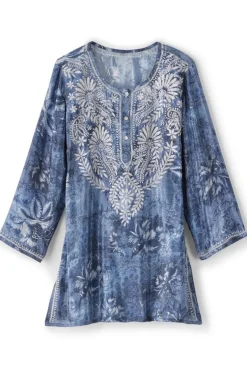 Online Soft Surroundings Silvia Embroidered Tunic BlueMulti
