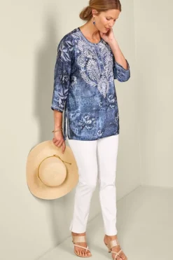 Online Soft Surroundings Silvia Embroidered Tunic BlueMulti
