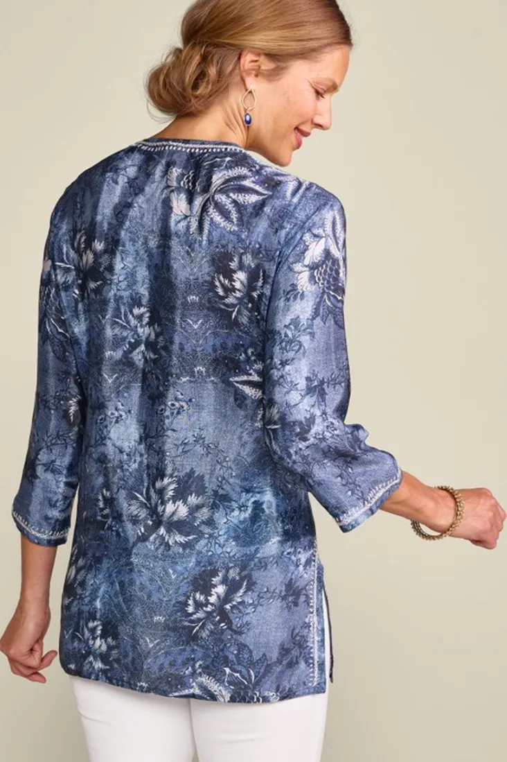 Online Soft Surroundings Silvia Embroidered Tunic BlueMulti
