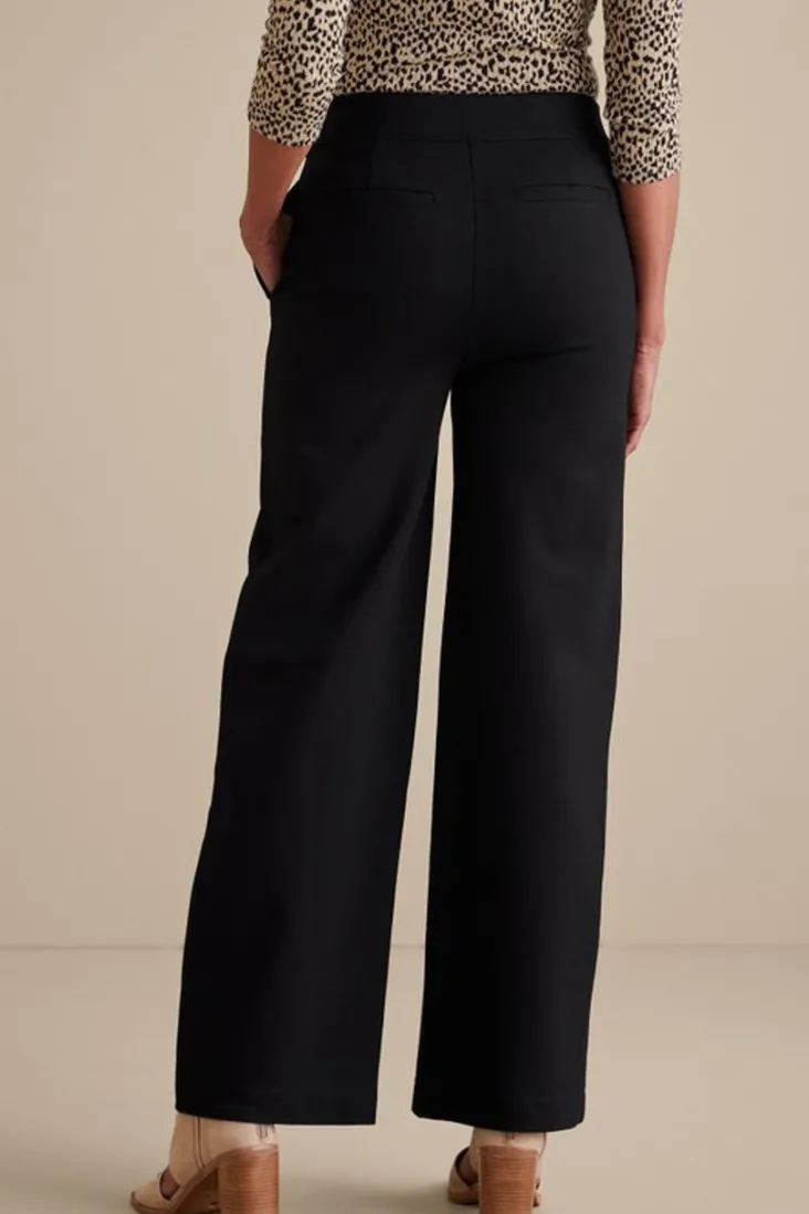 Discount Soft Surroundings Soft Essential Ponte Wide Leg Pants Black
