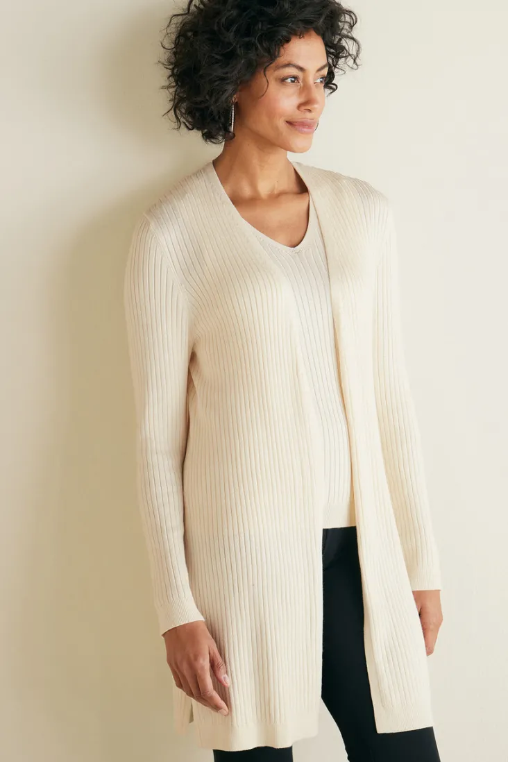 Best Soft Surroundings Soft Essential Ribbed Long Cardi