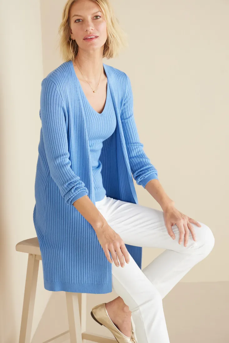 Best Soft Surroundings Soft Essential Ribbed Long Cardi